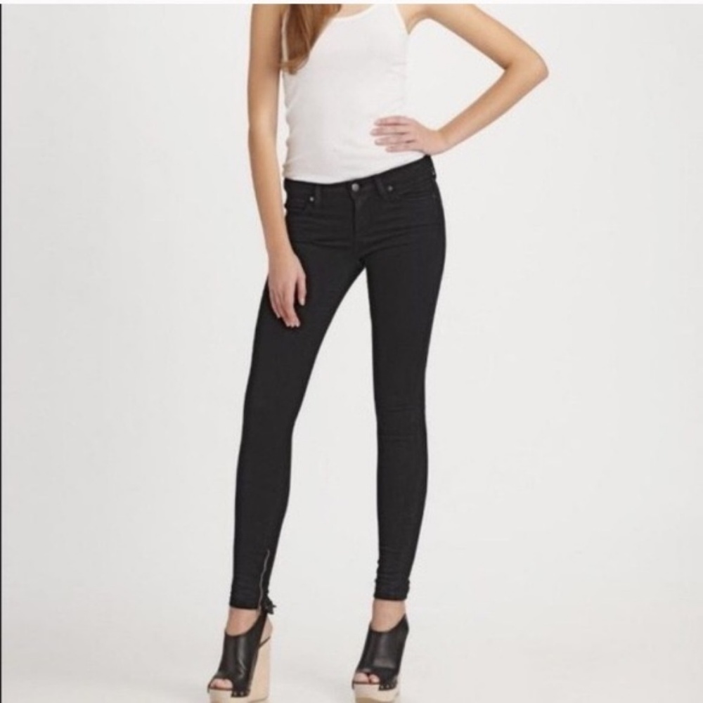 Vince Zipper Detail Black Skinny Jeans